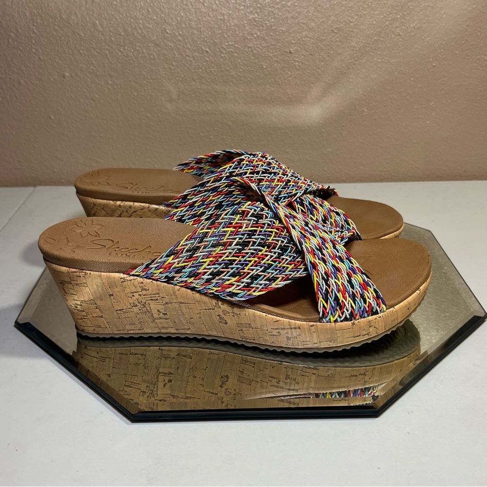 NEW Skechers Beverlee Vacation Mode Wedge Sandals, Size 9.5